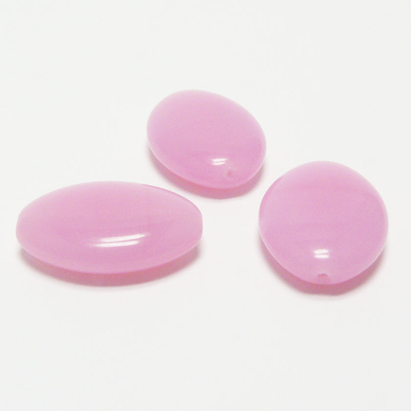 3 edle große Perlen Oliven 20mm Glasperlen rosa Schmucksteine zum Basteln -1107