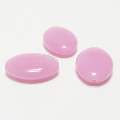 3 edle große Perlen Oliven 20mm Glasperlen rosa Schmucksteine zum Basteln -1107