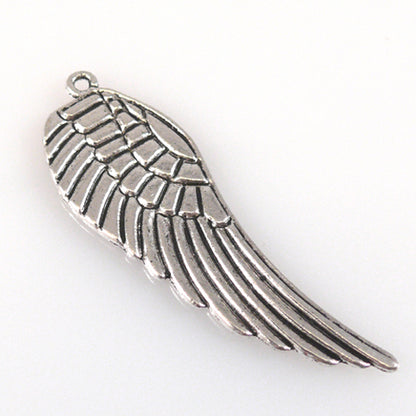großer Metallanhänger Flügel Anhänger Silber Metallflügel 5cm Flügelanhänger 50mm -761