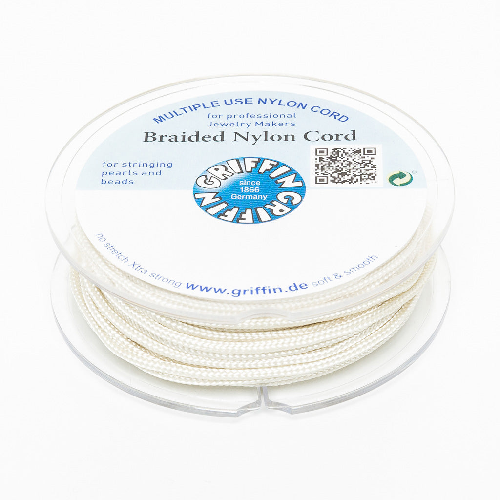 GRIFFIN geflochtene Nylonschnur Ø 2mm Creme Spule 10m Schmuckband Faden Schnur  -114