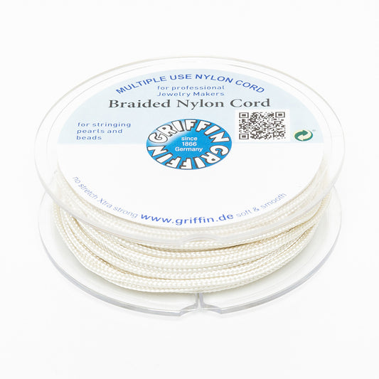 GRIFFIN geflochtene Nylonschnur Ø 2mm Creme Spule 10m Schmuckband Faden Schnur  -114