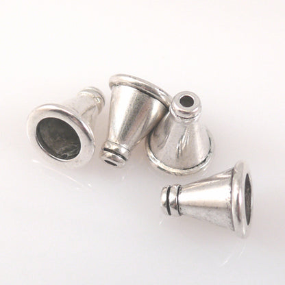 4 Perlenkappen Endkappen Perlkappen silbern Kappen 11mm -1148