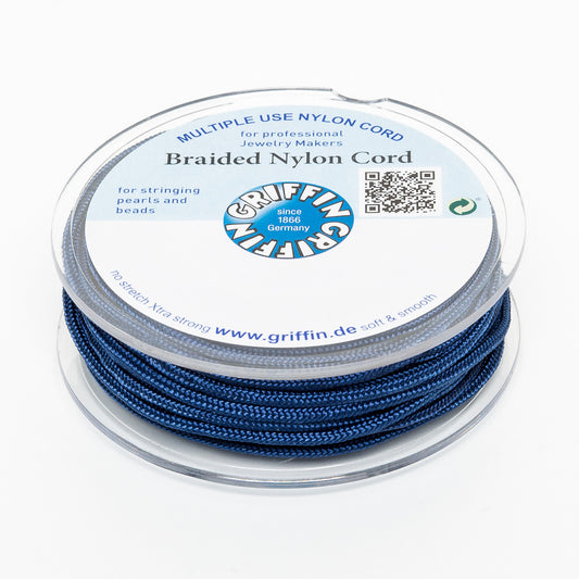 GRIFFIN geflochtene Nylonschnur Ø 2mm Blau Spule 10m Schmuckband Faden Schnur  -115