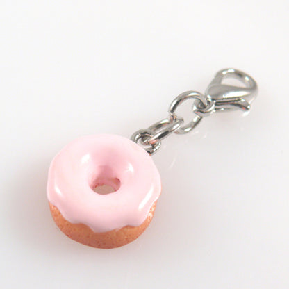 süsser Charms Anhänger Donat Pink Silber 3,5cm Charmanhänger für Armbänder
