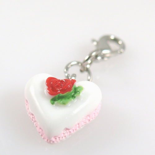 süsser Charms Anhänger Herz Weiß Rosa 3,5cm Charmanhänger für Armbänder