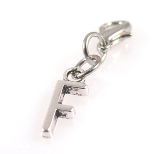 Charms Buchstabenanhänger F Anhänger für Bettelarmbänder Altsilber 3,5cm