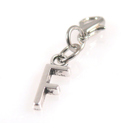 Charms Buchstabenanhänger F Anhänger für Bettelarmbänder Altsilber 3,5cm