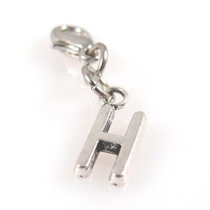 Charms Buchstabenanhänger H Anhänger für Bettelarmbänder Altsilber 3,5cm