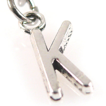 Charms Buchstabenanhänger K Anhänger für Bettelarmbänder Altsilber 3,5cm