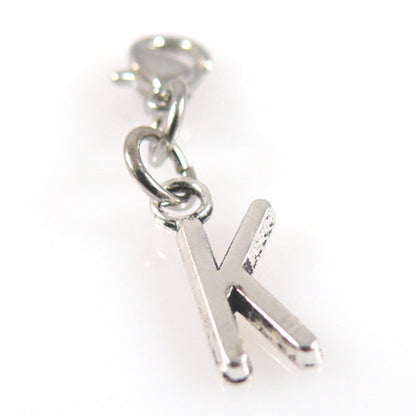Charms Buchstabenanhänger K Anhänger für Bettelarmbänder Altsilber 3,5cm