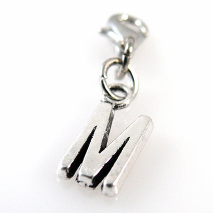 Charms Buchstabenanhänger M Anhänger für Bettelarmbänder Altsilber 3,5cm