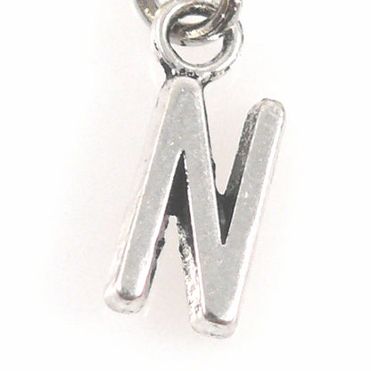 Charms Buchstabenanhänger N Anhänger für Bettelarmbänder Altsilber 3,5cm