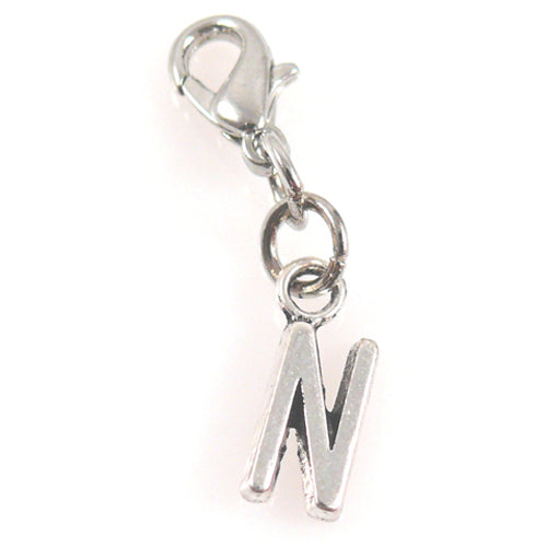 Charms Buchstabenanhänger N Anhänger für Bettelarmbänder Altsilber 3,5cm