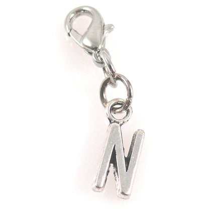 Charms Buchstabenanhänger N Anhänger für Bettelarmbänder Altsilber 3,5cm