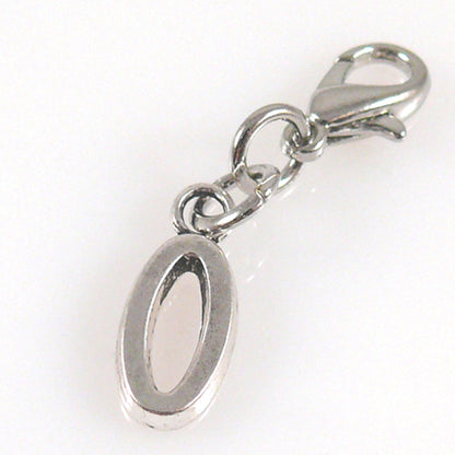 Charms Buchstabenanhänger O Anhänger für Bettelarmbänder Altsilber 3,5cm