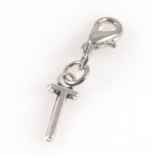 Charms Buchstabenanhänger T Silber Anhänger für Bettelarmbänder Altsilber