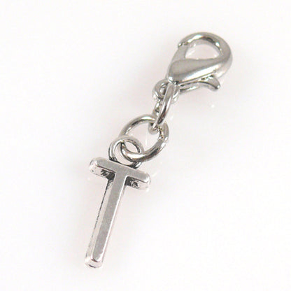 Charms Buchstabenanhänger T Silber Anhänger für Bettelarmbänder Altsilber