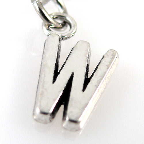 Charms Buchstabenanhänger W Silber Anhänger für Bettelarmbänder Altsilber