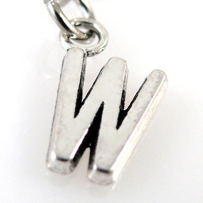 Charms Buchstabenanhänger W Silber Anhänger für Bettelarmbänder Altsilber
