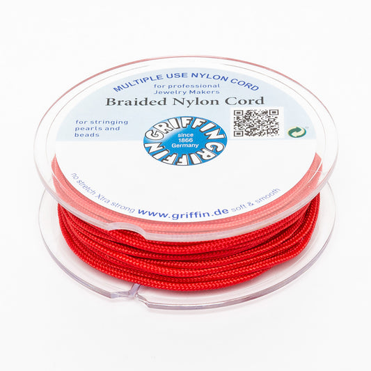 GRIFFIN geflochtene Nylonschnur Ø 2mm Rot Spule 10m Schmuckband Faden Schnur  -120