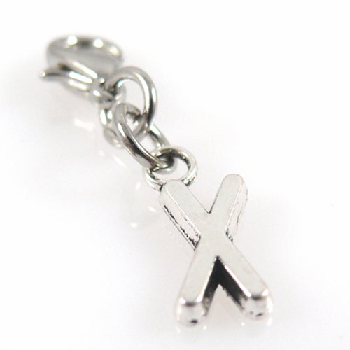 Charms Buchstabenanhänger X Silber Anhänger für Bettelarmbänder Altsilber