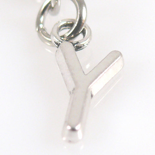 Charms Buchstabenanhänger Y Silber Anhänger für Bettelarmbänder Altsilber