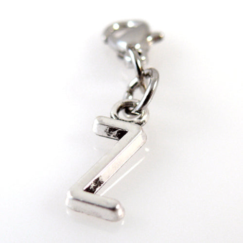 Charms Buchstabenanhänger Z Silber Anhänger für Bettelarmbänder Altsilber