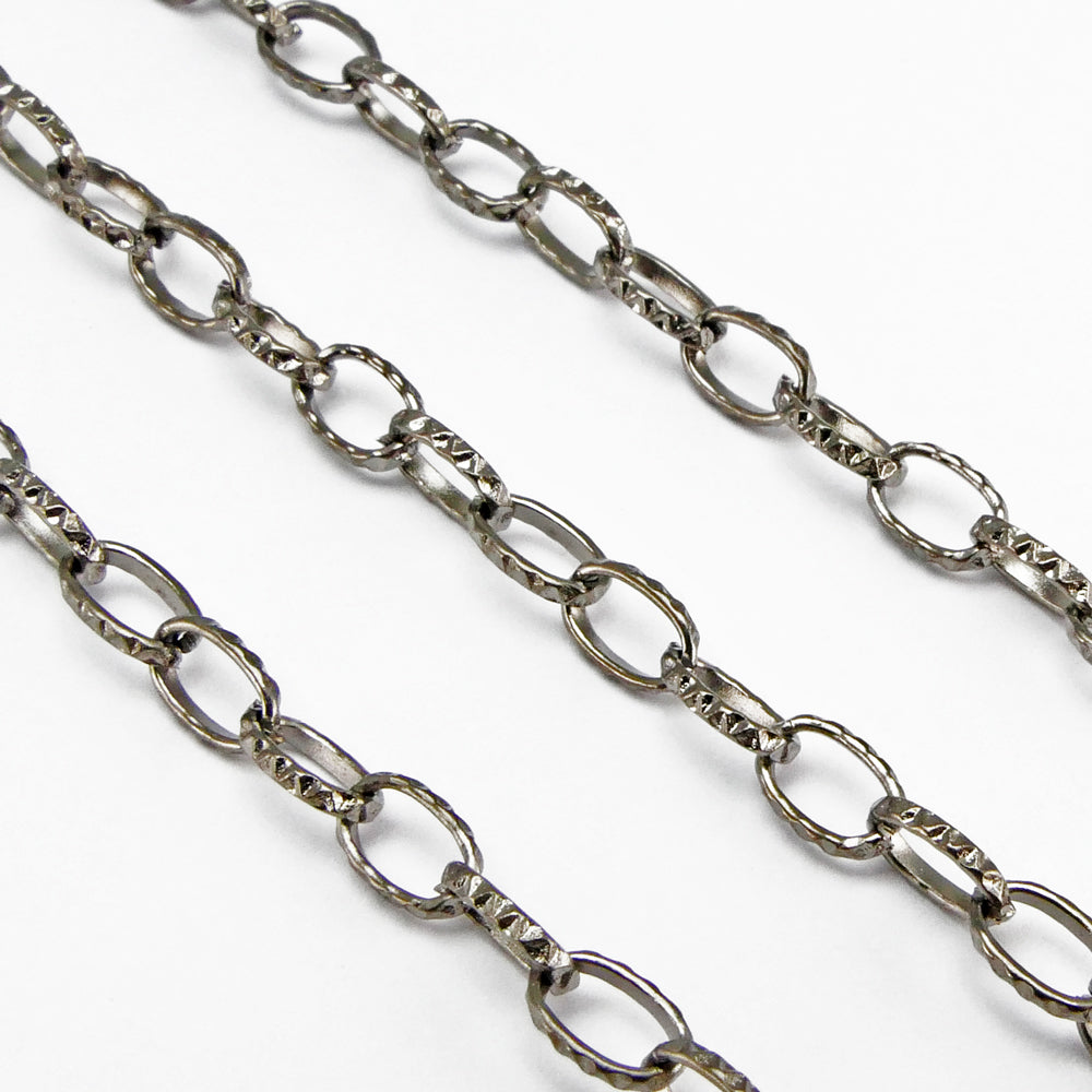 1m Metallkette Gliederkette 6x4mm Ankerketten metallgrau 100cm Kette zum Basteln