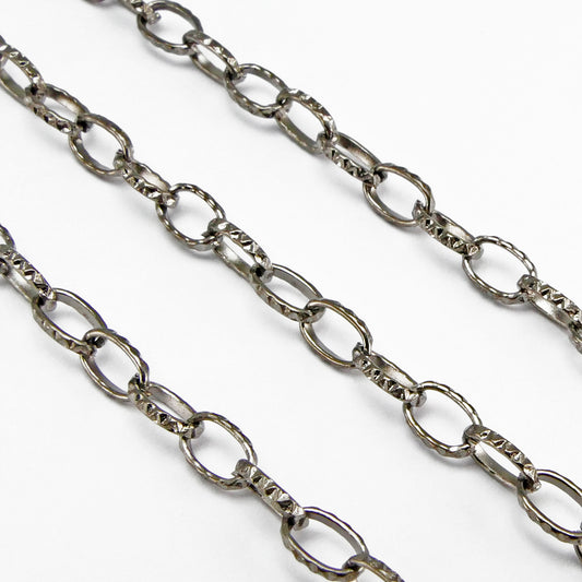 1m Metallkette Gliederkette 6x4mm Ankerketten metallgrau 100cm Kette zum Basteln