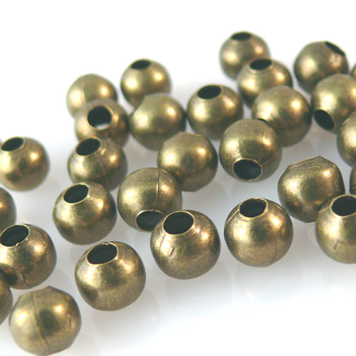 35 Metallperlen Kugeln 6mm rund bronze Perlen zum Schmuck Basteln -1272