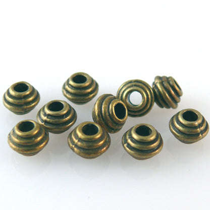 10 Metallperlen Perlen 6mm rund bronzefarben Metallkugeln Spacer Schmuck Basteln