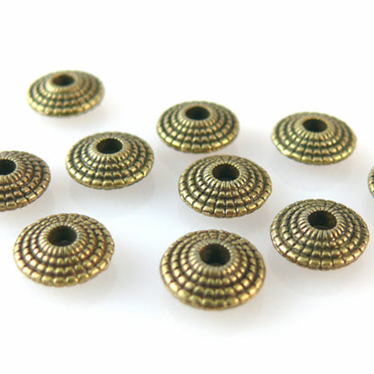 10 Metallperlen Metall Diskus 8mm bronze Spacer Perlen zum Schmuck basteln -1275