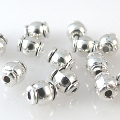 15 Metallperlen 6mm Metall Perlen Spacer silberfarben zum Schmuck Basteln -1288