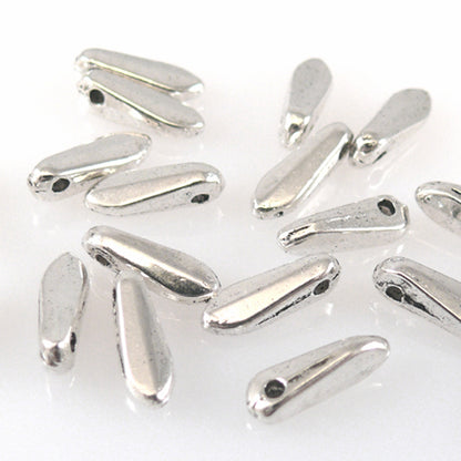20 Metallperlen Zähne 10mm Zahnanhänger silber antik Metallanhänger zum Basteln