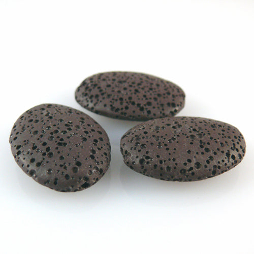 1 Lavaperle oval 27x20mm dunkelbraun XL Lava Perlen Lavasteine für Schmuck -1335
