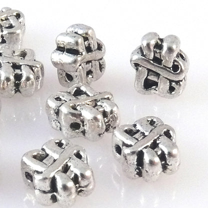 10x Metallperlen Schnörkel Spacer 8mm Metall Perlen altsilber Schmuck basteln