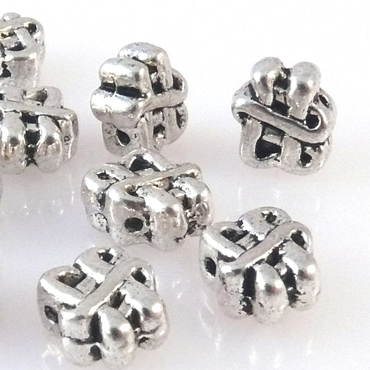 10x Metallperlen Schnörkel Spacer 8mm Metall Perlen altsilber Schmuck basteln