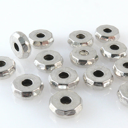 15 Rondelle Metallperlen 8x3mm Spacer Perlen altsilber Metallspacer -1372