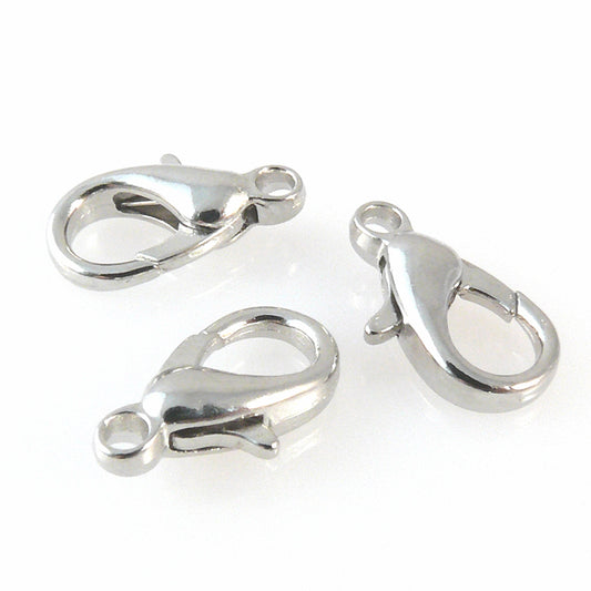 3 Verschlüsse 14x7mm Karabiner silberfarben Karabinerverschluss -1373