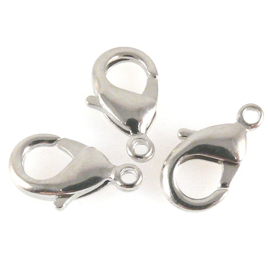 3 Verschlüsse 15x8mm Karabiner silberfarben Karabinerverschluss -1380
