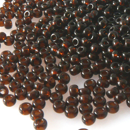 Rocailles Perlen Braun 1.200 Stück Glasperlen 2,4mm mit Loch 0,9mm Häkelschmuck fädeln Größe 9/0
