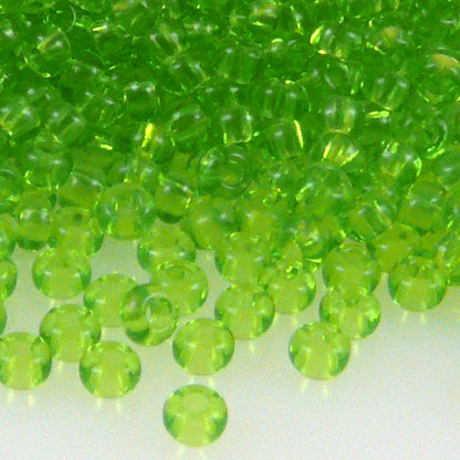 Rocailles Perlen Apfelgrün 1.200 Stück Glasperlen 2,4mm mit Loch 0,9mm Häkelschmuck fädeln Größe 9/0