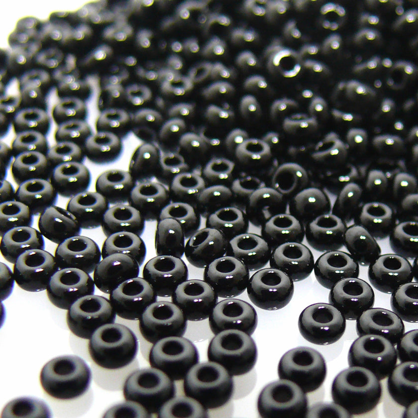 Rocailles Perlen Schwarz 860 Stück Glasperlen 3mm mit Loch 0,9mm Häkelschmuck fädeln Größe 9/0