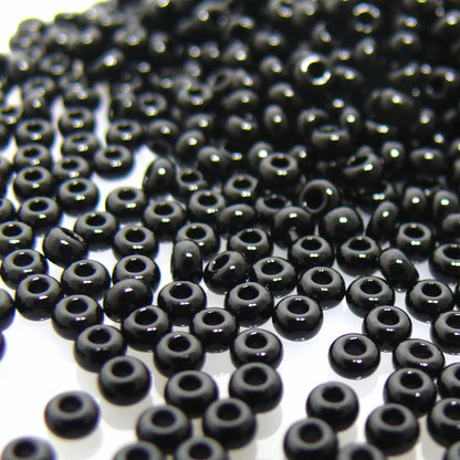 Rocailles Perlen Schwarz 860 Stück Glasperlen 3mm mit Loch 0,9mm Häkelschmuck fädeln Größe 9/0