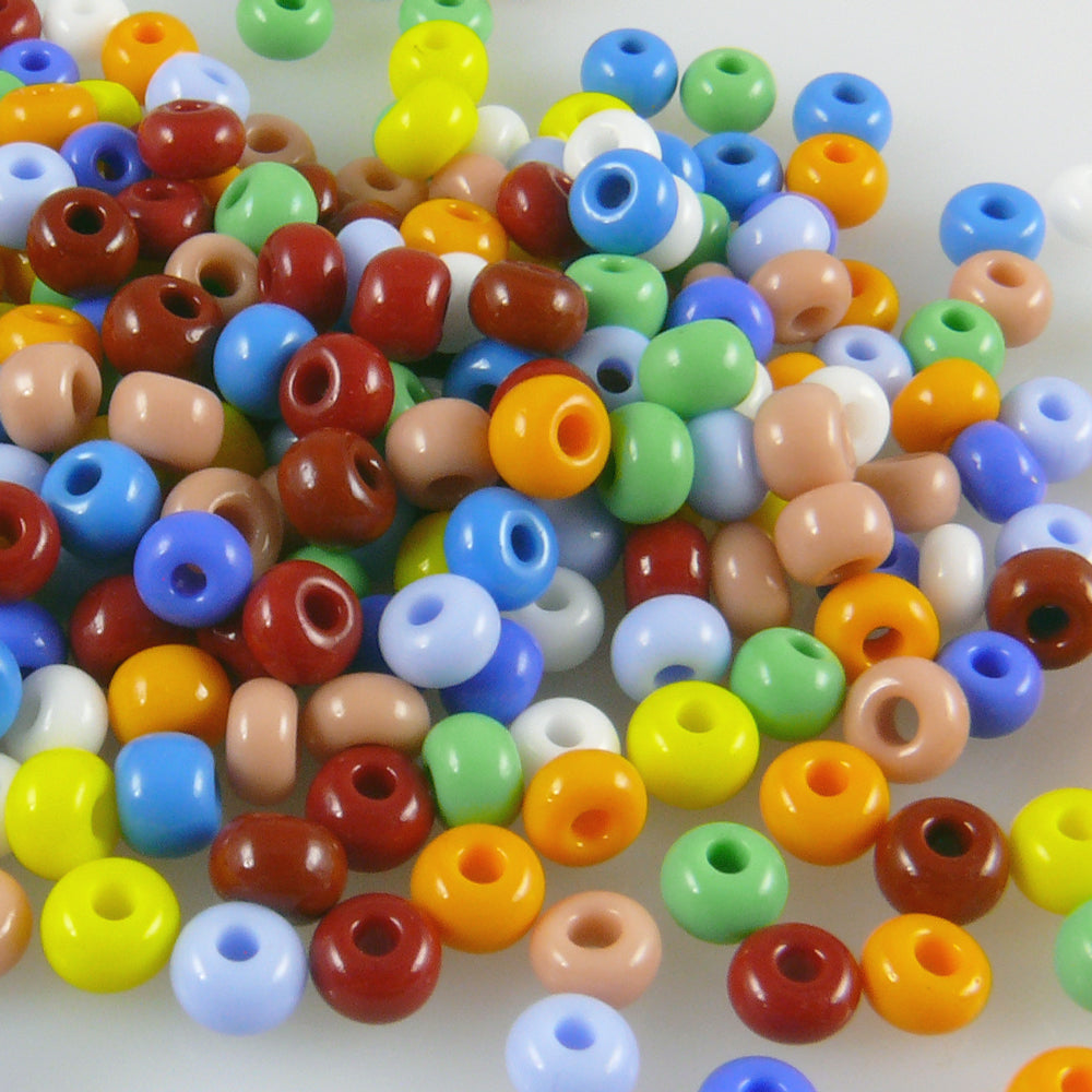 bunte Rocailles 270 St. 6/0 Glasperlen Mix 4mm Indianerperlen bunt -1477