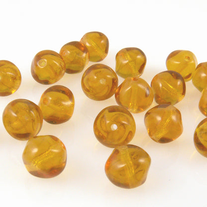 20x edle Perlen braun 7x8mm böhmische Glasperlen Kugeln zum Schmuck Basteln-1527