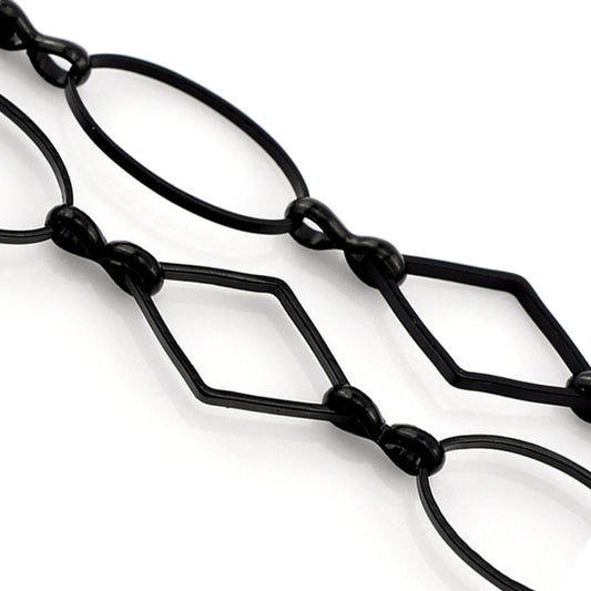 100cm Metallkette Gliederkette 16mm Metall 1m Kette schwarz zum Basteln -1620