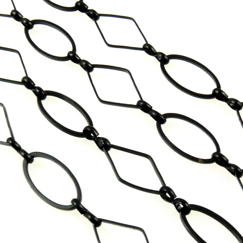 100cm Metallkette Gliederkette 16mm Metall 1m Kette schwarz zum Basteln -1620