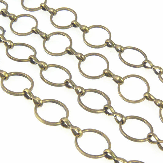 Metallkette 1m Gliederkette bronze Ringe 8mm Metall Kette zum Basteln -1621