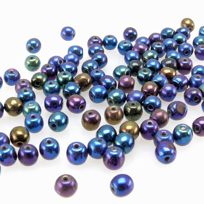 Böhmische Glasperlen Kugeln 4mm 100 St. Perlen bunt -1687